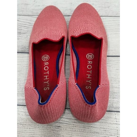 Rothys Womens The Ballet Shoes Knit Flat Heel Round Toe Slip On Red Size 8 - Picture 9 of 11